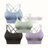 3 Pack Strappy Sports Bra for Women Sexy Crisscross for Yoga Running Athletic Gym Workout Fitness Tank Tops
