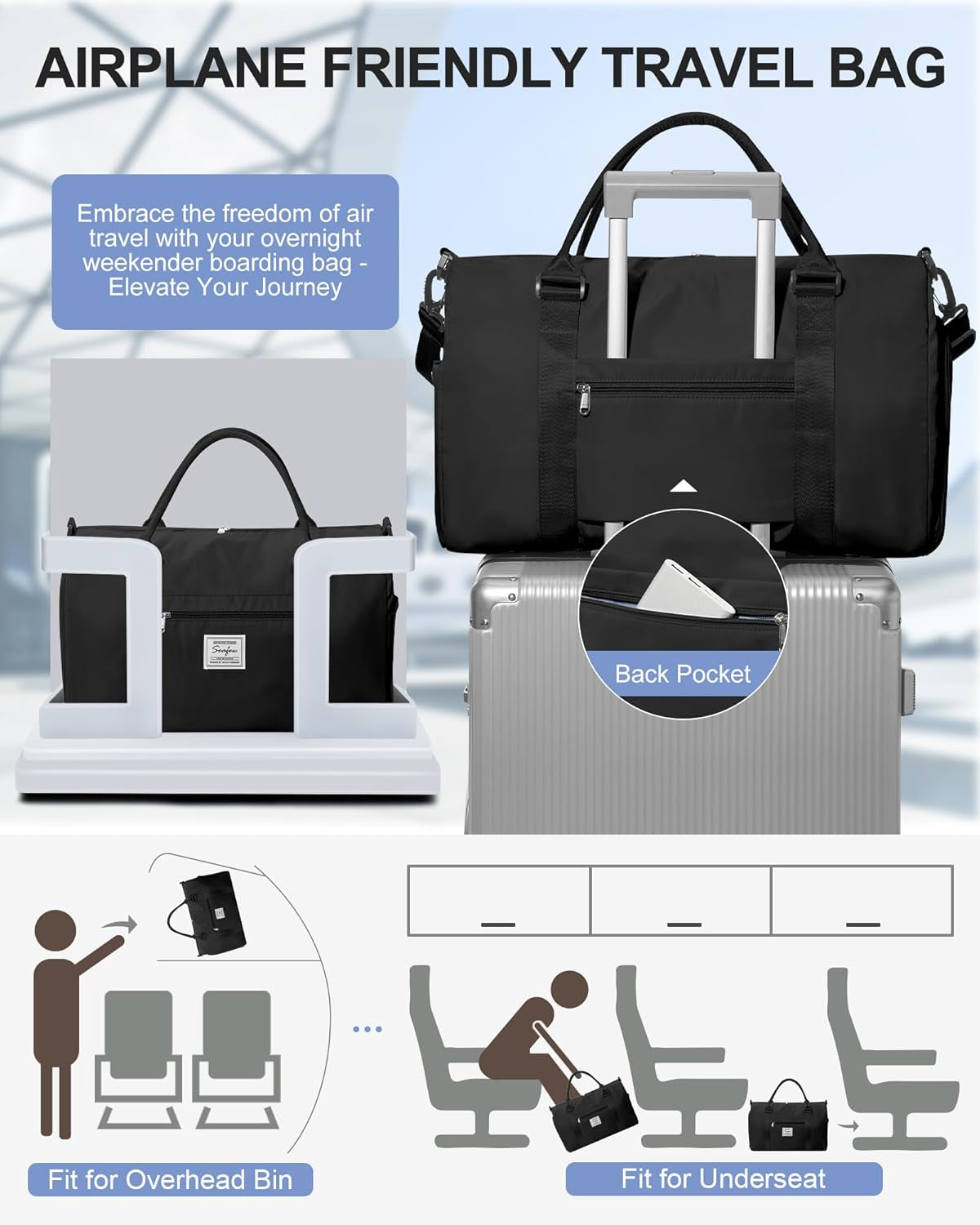 Gym Bags Womens Mens with Shoes Compartment and Wet Pocket Travel Duffel Bag for Women for Plane Sport Gym Tote Bags Swimming Yoga Small Waterproof Weekend Overnight Carry on Bag Hospital Holdalls