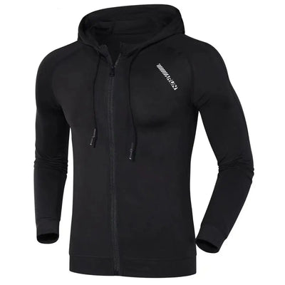 Men Hoodies Gym Sport Running Training Fitness Compression Elastic Bodybuilding Sweatshirt Sportswear Hooded Jacket Hoodies