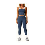 Womens Workout Sets Two Piece Cross Back Tank Top Matching High Waist Leggings Sets Gym Outfits Work Out Clothes