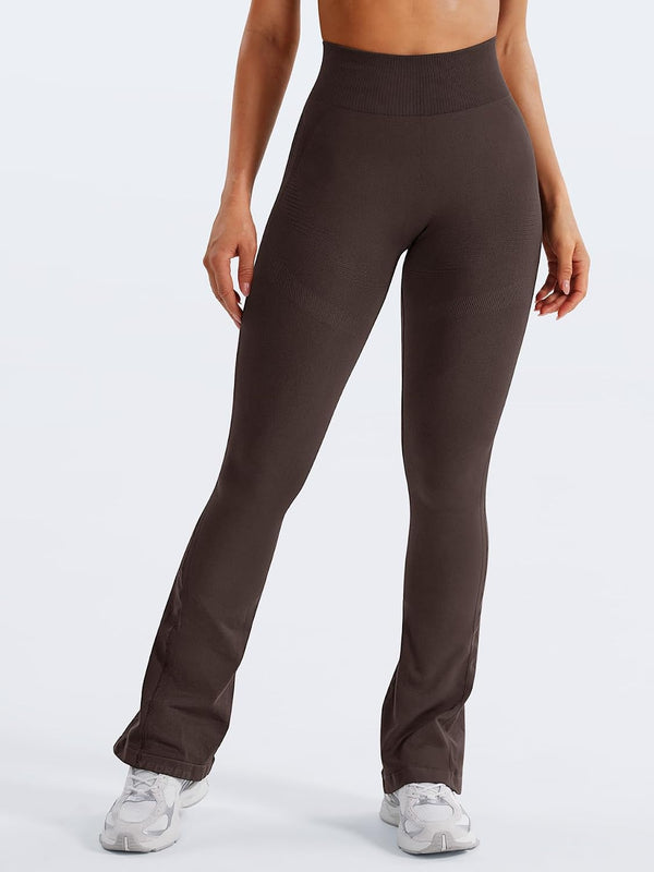 Women'S Mini Flare Workout Butt Lifting Hidden Scrunch Seamless Yoga Legging Pants