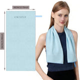 Ultra Thin Hanging Sports Towel, Fast Drying & Absorbent Workout Towels, Thin and Light Soft Microfiber for Yoga, Sport, Fitness, Gym (Blue, Small)