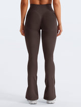 Women'S Mini Flare Workout Butt Lifting Hidden Scrunch Seamless Yoga Legging Pants
