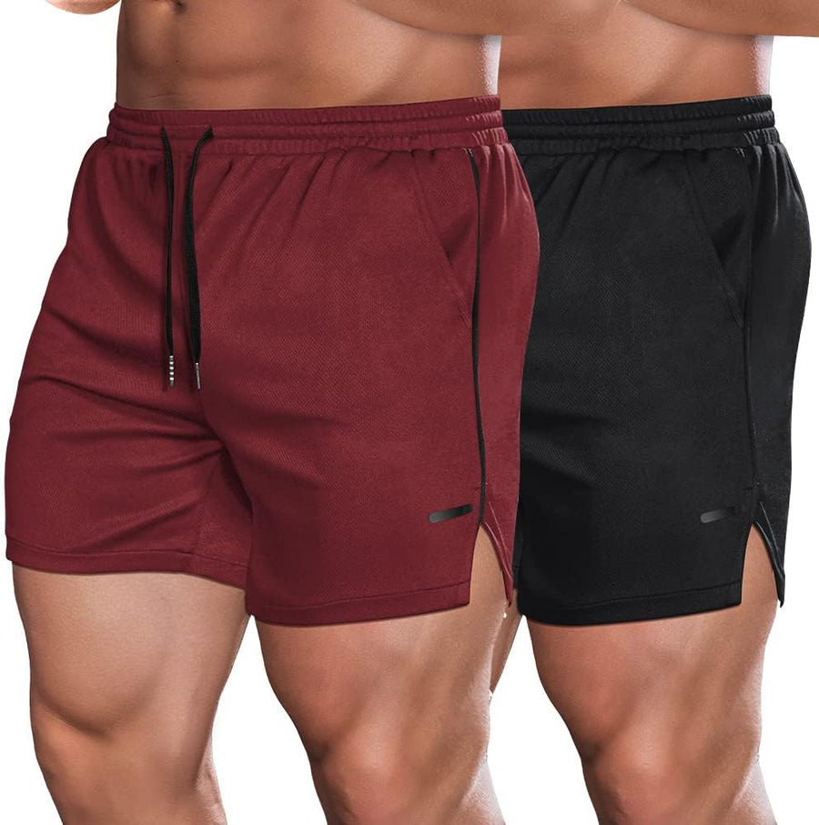 Men'S 2 Pack Gym Workout Shorts Quick Dry Athletic Shorts 5 Inch Lightweight Sports Running Shorts with Pockets