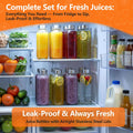 12 Oz Glass Juice Bottles with Lids, 10 Pack Reusable Glass Water Bottles with Stainless Steel Caps & Straws, Leak-Proof & Bpa-Free Containers for Juicing, Smoothies, Iced Tea, Wellness Drinks