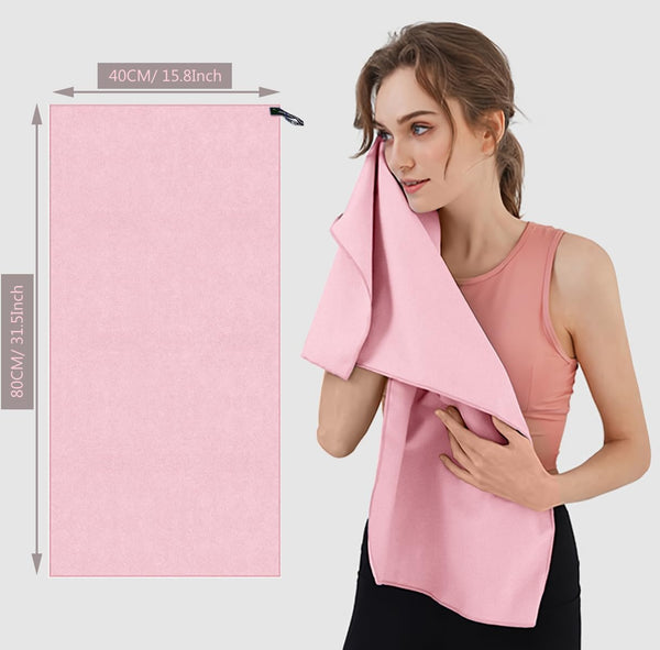 Gym Towel for Women, Microfiber Quick-Dry Towel 40X80Cm | Quick-Dry, 40X80Cm, Pink, Lightweight & Ultra-Absorbent, Perfect for Yoga Running & Outdoor Activities
