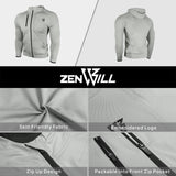 Men'S Lightweight Gym Sports Hoodie,Mens Workout Running Athletic Jacket with Zip Pockets