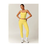 Womens Workout Sets Two Piece Cross Back Tank Top Matching High Waist Leggings Sets Gym Outfits Work Out Clothes