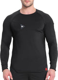 Mens Armzip Long Sleeve Gym Tshirts, Quick Dry Workout Compression Shirts Lightweight Running Sports Top with Zip Pocket