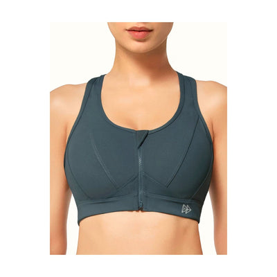 Zip Front Sports Bra - High Impact Sports Bras for Women plus Size Workout Fitness Running