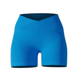 Crossover Waist Women Sport Shorts Yoga Shorts Gym Workout Running High Waist Yoga Shorts Push up Hip Seamless Fitness Shorts
