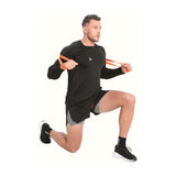 Mens Armzip Long Sleeve Gym Tshirts, Quick Dry Workout Compression Shirts Lightweight Running Sports Top with Zip Pocket