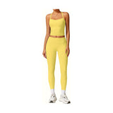 Womens Workout Sets Two Piece Cross Back Tank Top Matching High Waist Leggings Sets Gym Outfits Work Out Clothes