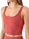 Women'S Seamless Sports Bra Workout Tops Longline Sports Bra Tank Tops for Women Ribbed Crop Top Fitness