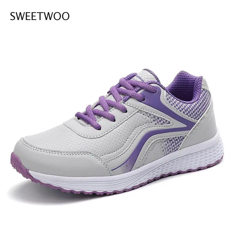 Fashion Women Sneakers Winter Breathable PU Leather Sport Shoes Womens Trainers Running Shoes Women'S Casual Gym Shoes