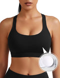 Sports Bra for Women, Criss Cross Back Medium Support Workout Bras with Removable Cups for Yoga Running Gym