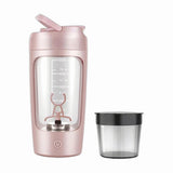 Electric Protein Shaker Bottle Storage Box，650Ml Mixer Bottle, Made with Tritan - BPA Free, Rechargeable Shaker Cups for Protein Shakes (Pink)