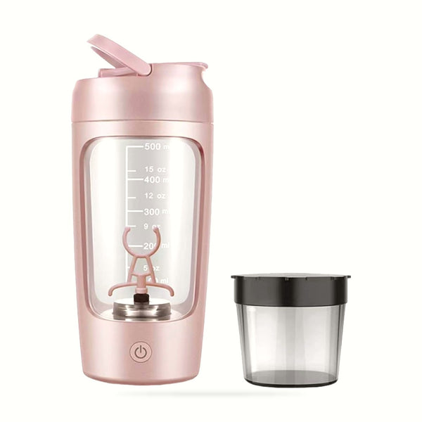 Electric Protein Shaker Bottle Storage Box，650Ml Mixer Bottle, Made with Tritan - BPA Free, Rechargeable Shaker Cups for Protein Shakes (Pink)