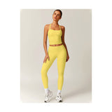 Womens Workout Sets Two Piece Cross Back Tank Top Matching High Waist Leggings Sets Gym Outfits Work Out Clothes