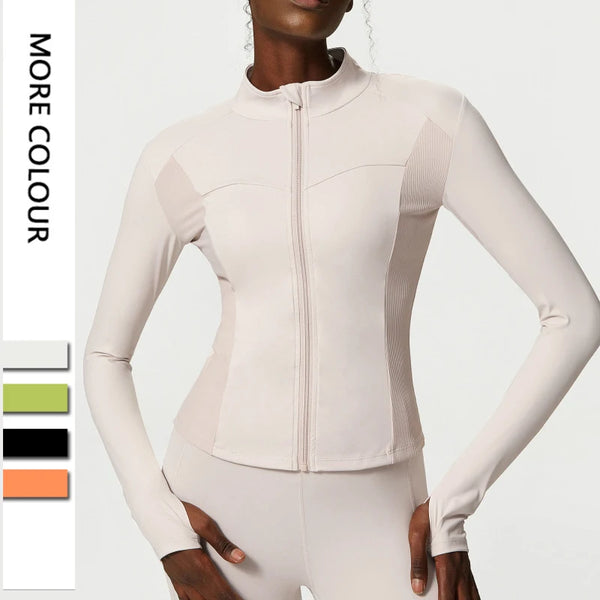 Women Yoga Shirt Long Sleeve Close-Fitting Sports Running Top with Thumb Holes Gym Jacket Workout Athletics Coat Sweatshirt