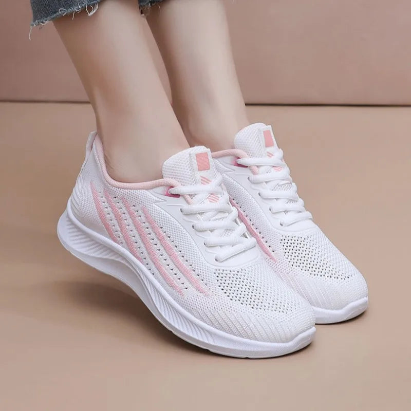 Women'S Mesh Breathable Athletic Running Shoes Lightweight Knit Gym Trainers