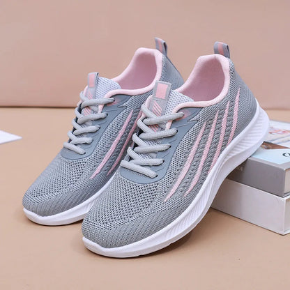 Women'S Mesh Breathable Athletic Running Shoes Lightweight Knit Gym Trainers