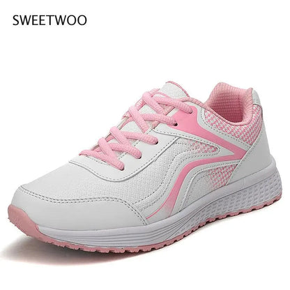 Fashion Women Sneakers Winter Breathable PU Leather Sport Shoes Womens Trainers Running Shoes Women'S Casual Gym Shoes