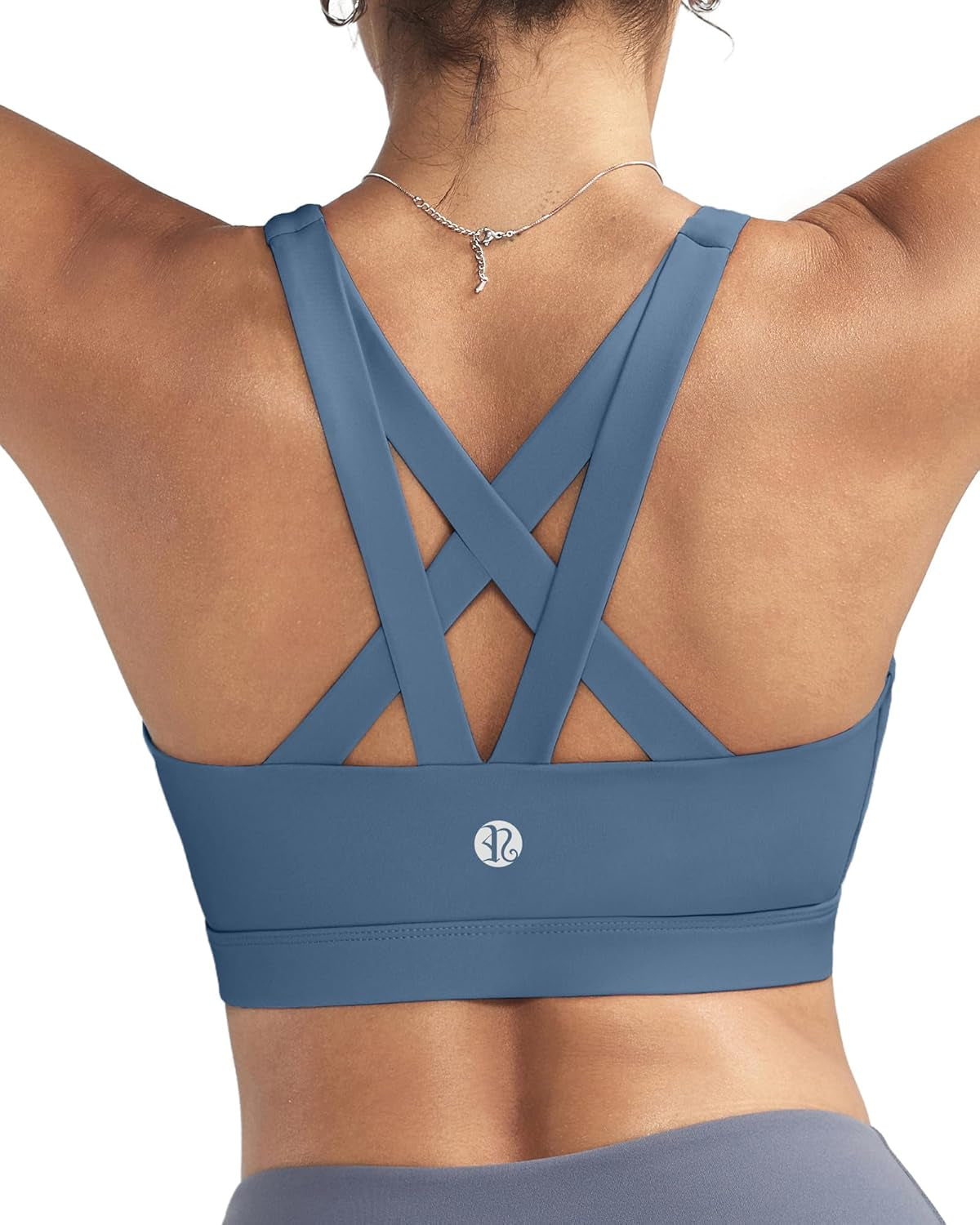 Sports Bras for Women,Padded Strappy Sports Bras Criss-Cross Back Medium Support Sports Bras with Removable Cups