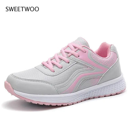 Fashion Women Sneakers Winter Breathable PU Leather Sport Shoes Womens Trainers Running Shoes Women'S Casual Gym Shoes