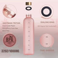 1 Liters Water Bottle Motivational Drinking Bottle Sports Water Bottles with Time Marker Stickers Portable Reusable Plastic Cups