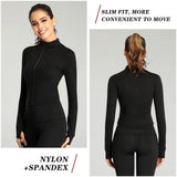 Women'S Tracksuit Jacket Slim Fit Long Sleeved Fitness Coat Yoga Crop Tops with Thumb Holes Gym Jacket Workout Sweatshirts