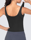 Women'S Longline Sports Bra Wirefree Padded Workout Yoga Tank Top