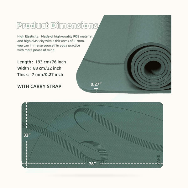 Yoga Mat High Density Exercise Mat, 76