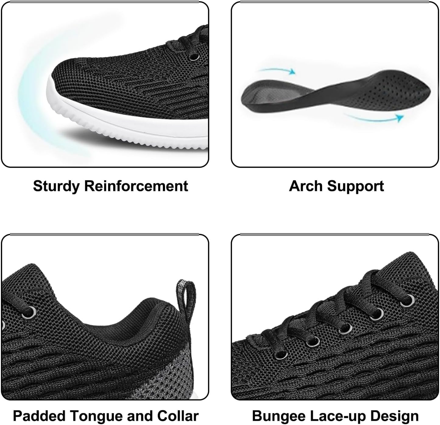 Men'S Walking Shoes Non Slip Running Sneakers Lightweight Breathable Tennis Shoes Workout Athletic Sneakers