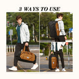 Gym Bags for Men, 40L Medium Sports Travel Duffel Bag with Shoe Compartment & Wet Pocket Lightweight Gym Duffle Bag Backpack Multipurpose Weekender Overnight Backpack for Women, Brown