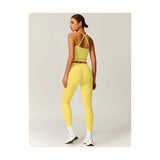 Womens Workout Sets Two Piece Cross Back Tank Top Matching High Waist Leggings Sets Gym Outfits Work Out Clothes