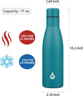 500Ml Insulated Water Bottle, Stainless Steel Reusable Metal Thermos, Leakproof Drink Bottles, Laguna
