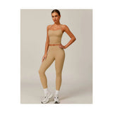 Womens Workout Sets Two Piece Cross Back Tank Top Matching High Waist Leggings Sets Gym Outfits Work Out Clothes