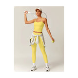 Womens Workout Sets Two Piece Cross Back Tank Top Matching High Waist Leggings Sets Gym Outfits Work Out Clothes