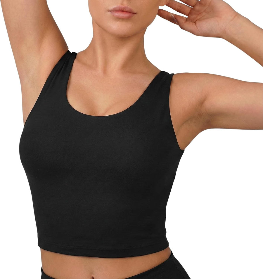U Tank Sports Bra for Women – Scoop Neck Workout Top with Built-In Cups – Ideal for Yoga, Gym & All-Day Comfort Wear