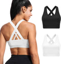 Sports Bra for Women, Criss Cross Back Medium Support Workout Bras with Removable Cups for Yoga Running Gym