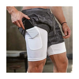 Man Jogging Sportswear Mens 2 in 1 Beach Sport Shorts Quick Drying Running Shorts Workout Gym Exercise Shorts Fitness Sweatpants