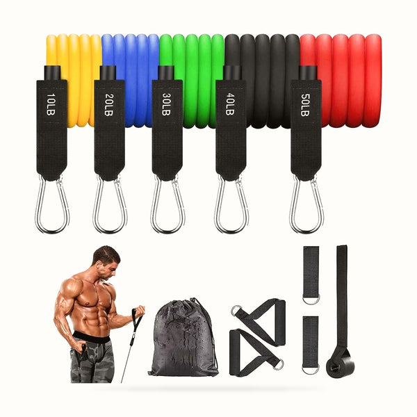 150Lbs Resistance Bands for Working Out, Exercise Bands, Workout Bands, Resistance Bands Set with Handles for Men Women , Weights for Strength Training Equipment at Home
