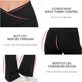Women'S Flare Yoga Pants - Crossover Flare Leggings High Waisted Tummy Control Workout Casual Bootcut Pants