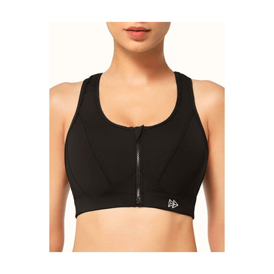 Zip Front Sports Bra - High Impact Sports Bras for Women plus Size Workout Fitness Running