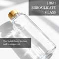 1L High Borosilicate Glass Water Bottles with Bamboo Lids, 2 Pack Glass Juice Bottles, Reusable Drinking Bottles for Hot Cold Drinks, Home, Office, Gym & Outdoors