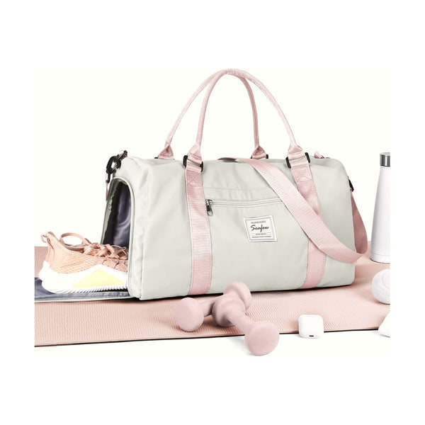 Gym Bag Womens Mens with Shoes Compartment and Wet Pocket Travel Duffel Bag for Women for Plane Sport Gym Tote Bags Swimming Yoga Waterproof Weekend Overnight Carry on Bag Hospital Holdalls