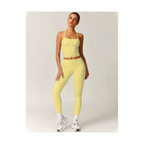 Womens Workout Sets Two Piece Cross Back Tank Top Matching High Waist Leggings Sets Gym Outfits Work Out Clothes