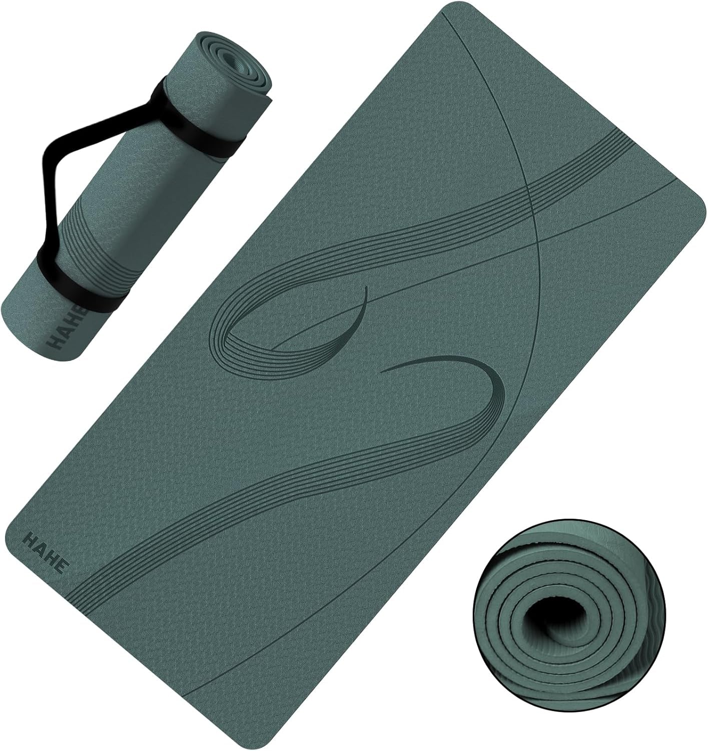 Yoga Mat High Density Exercise Mat, 76"X32"X0.27"Thick Wide & Large Yoga Mat for Women Men, Professional POE Workout Mat for Yoga, Pilates, Fitness & Stretching