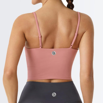 Padded Longline Sports Bras for Women, Criss Cross Back Adjustable Strappy Running Workout Gym Yoga Crop Tank Top